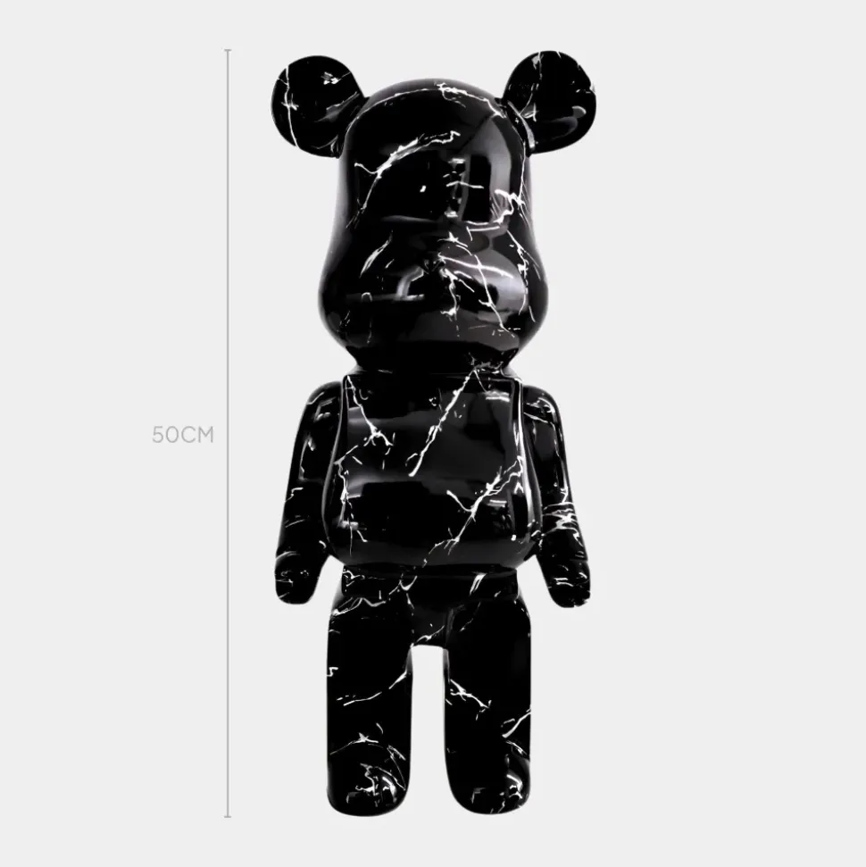 Aero Bear 50cm Black Resin Indoor Sculpture