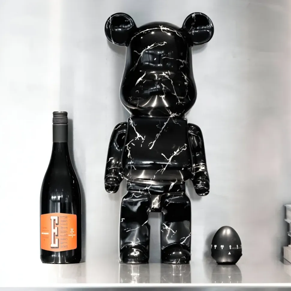 Aero Bear 50cm Black Resin Indoor Sculpture