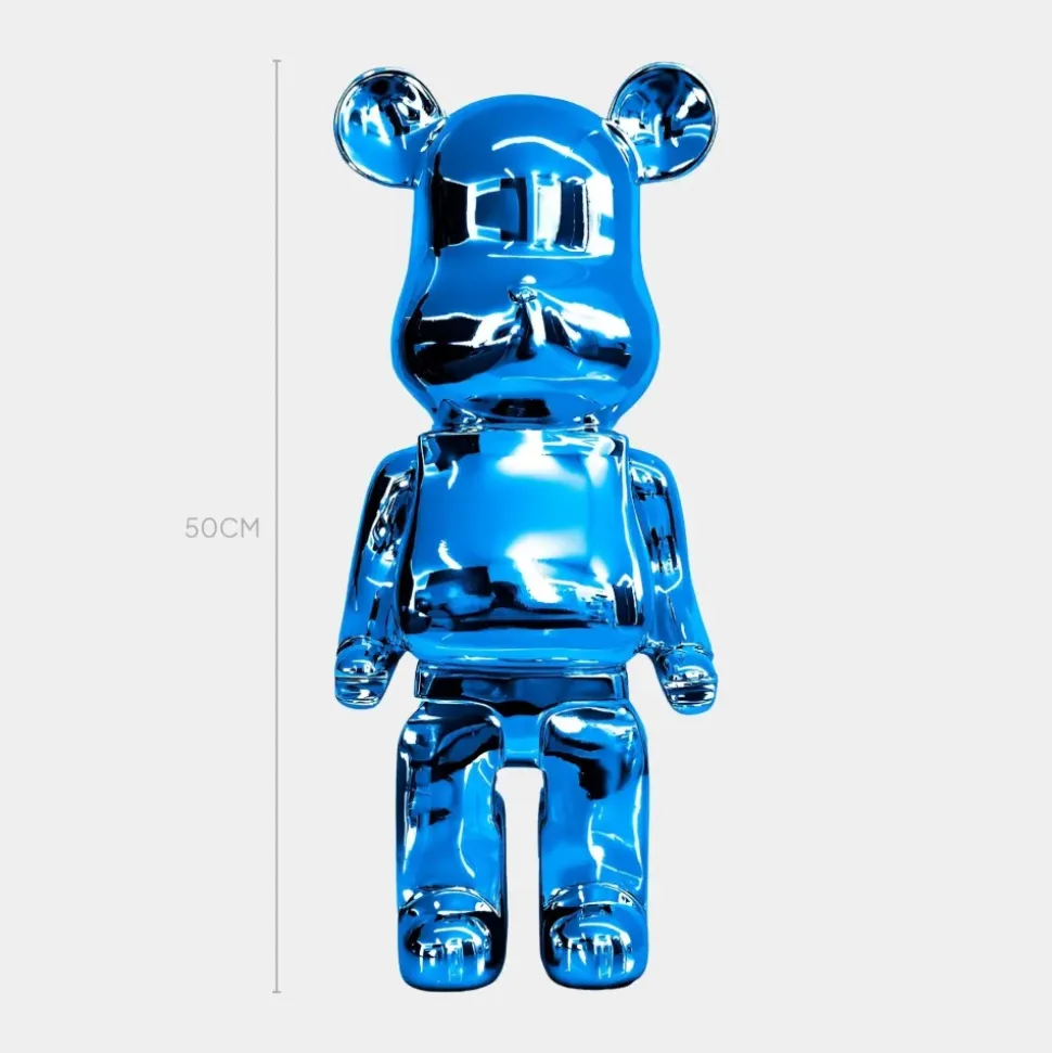 Aero Bear 50cm Blue Resin Indoor Sculpture