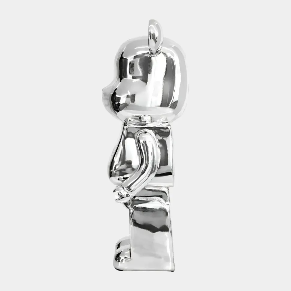 Aero Bear 50cm Chrome Resin Indoor Sculpture