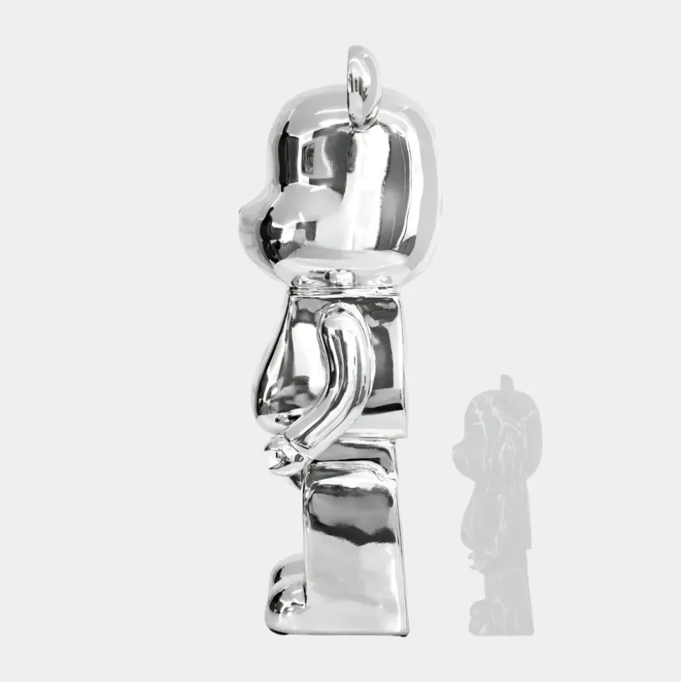 Aero Bear 135cm Chrome Resin Indoor Sculpture
