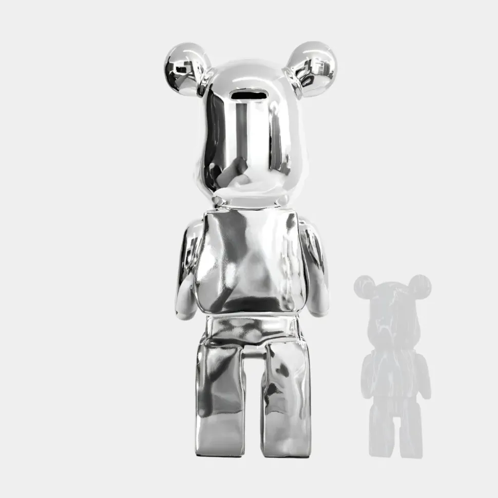 Aero Bear 135cm Chrome Resin Indoor Sculpture