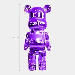 Aero Bear 50cm Purple Resin Indoor Sculpture