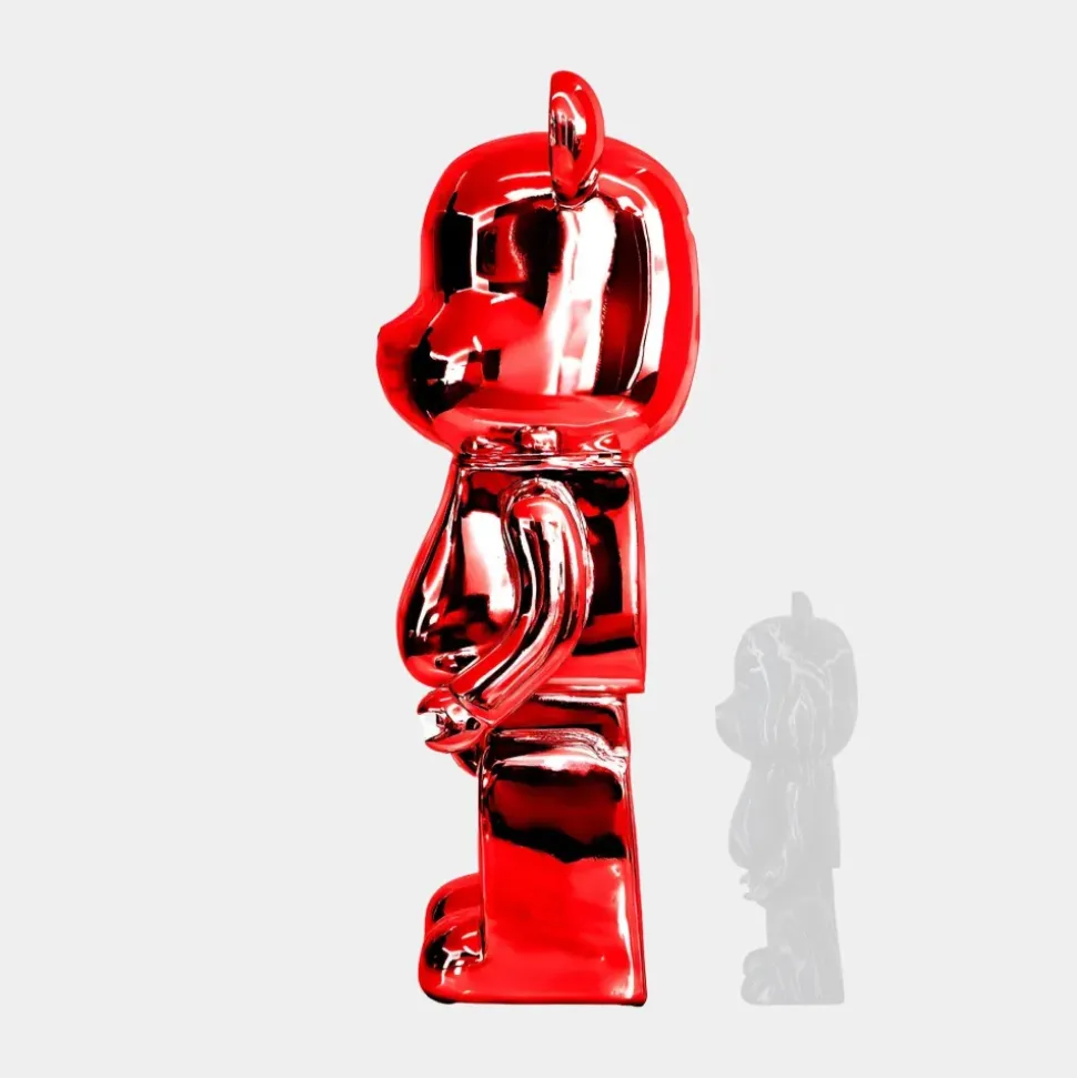 Aero Bear 135cm Red Resin Indoor Sculpture