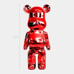 Aero Bear 50cm Red Resin Indoor Sculpture