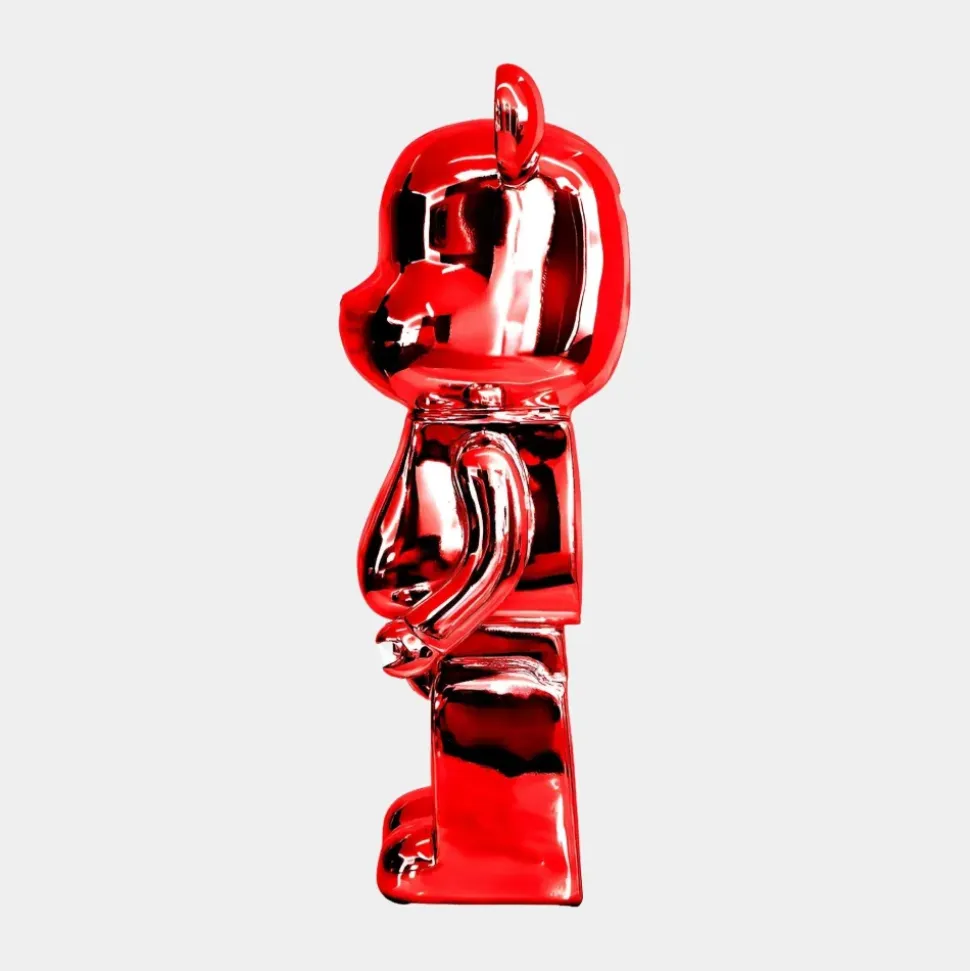 Aero Bear 50cm Red Resin Indoor Sculpture