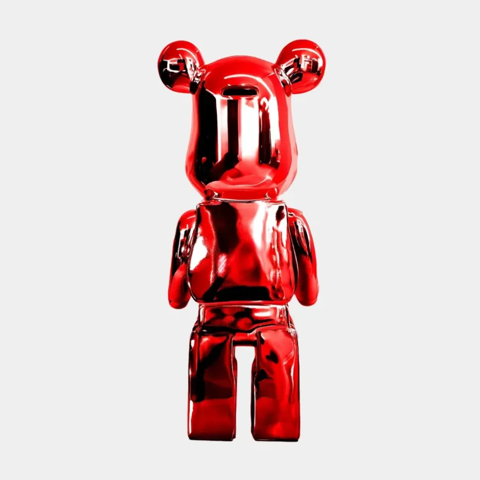 Aero Bear 50cm Red Resin Indoor Sculpture