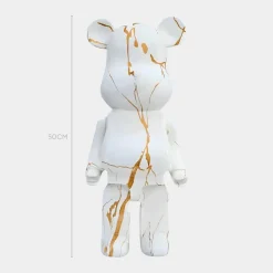 Aero Bear 50cm White Resin Indoor Sculpture
