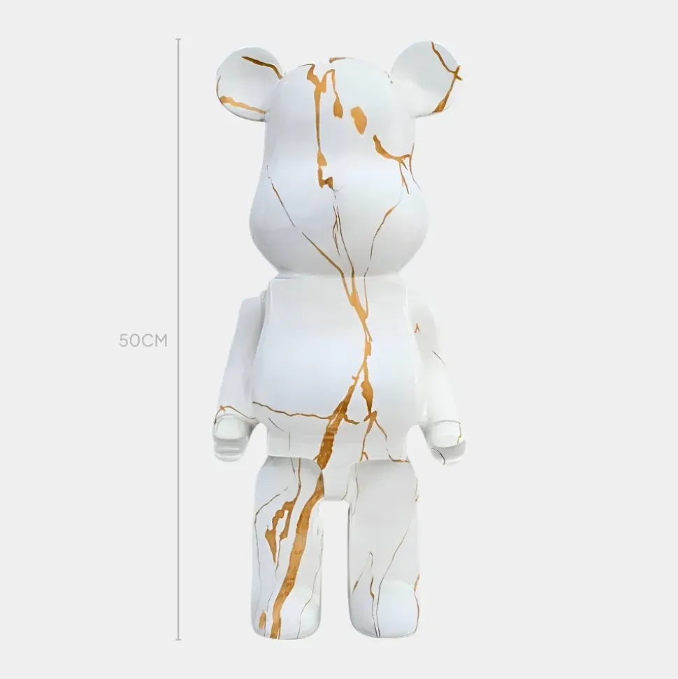 Aero Bear 50cm White Resin Indoor Sculpture