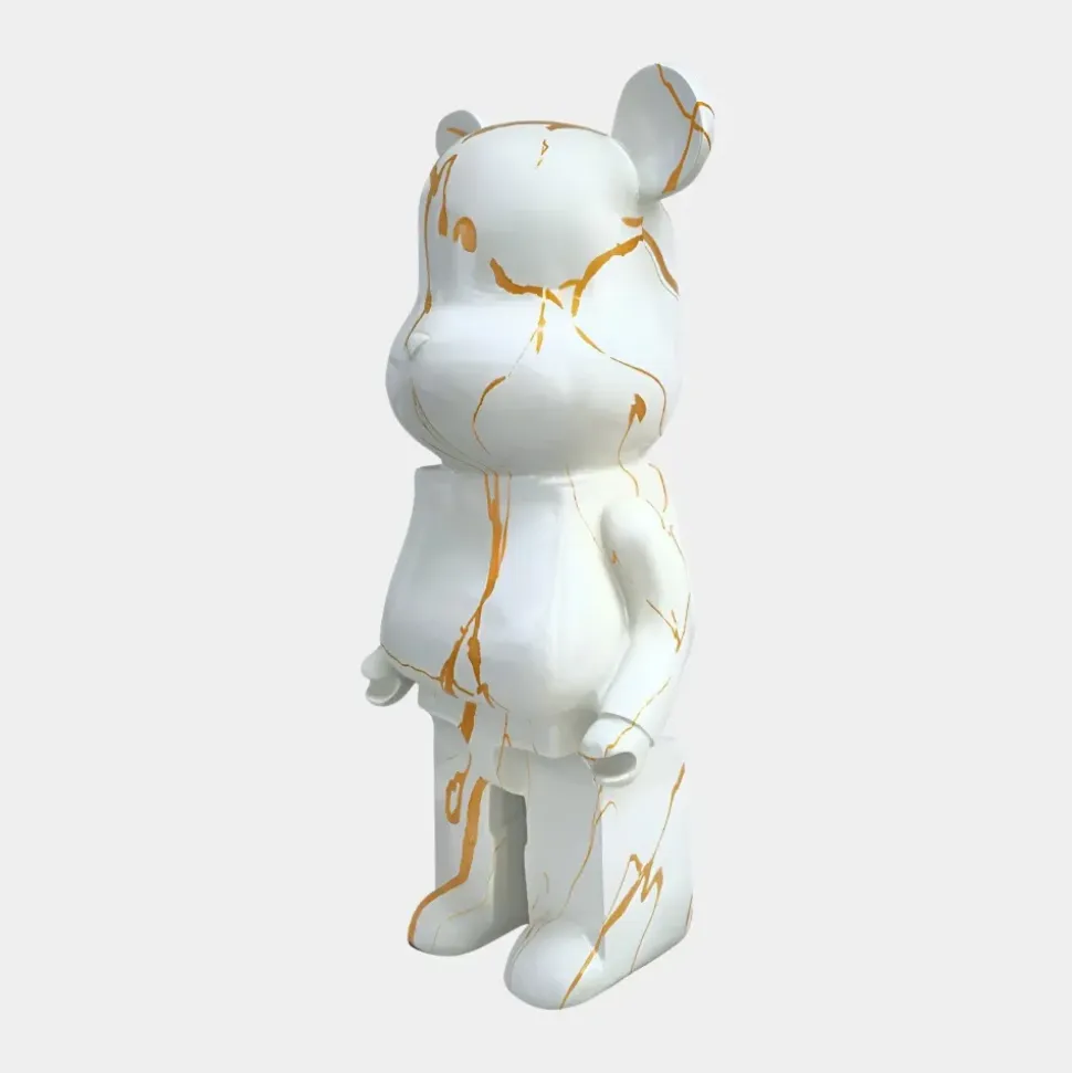 Aero Bear 50cm White Resin Indoor Sculpture