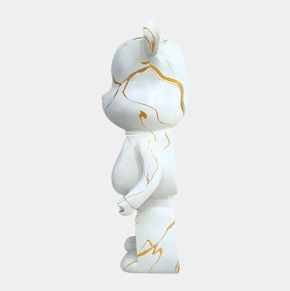 Aero Bear 50cm White Resin Indoor Sculpture