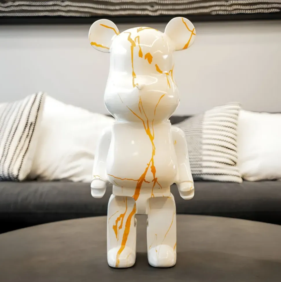 Aero Bear 50cm White Resin Indoor Sculpture