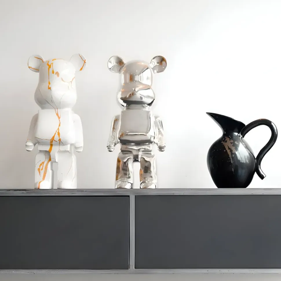 Aero Bear 50cm White Resin Indoor Sculpture