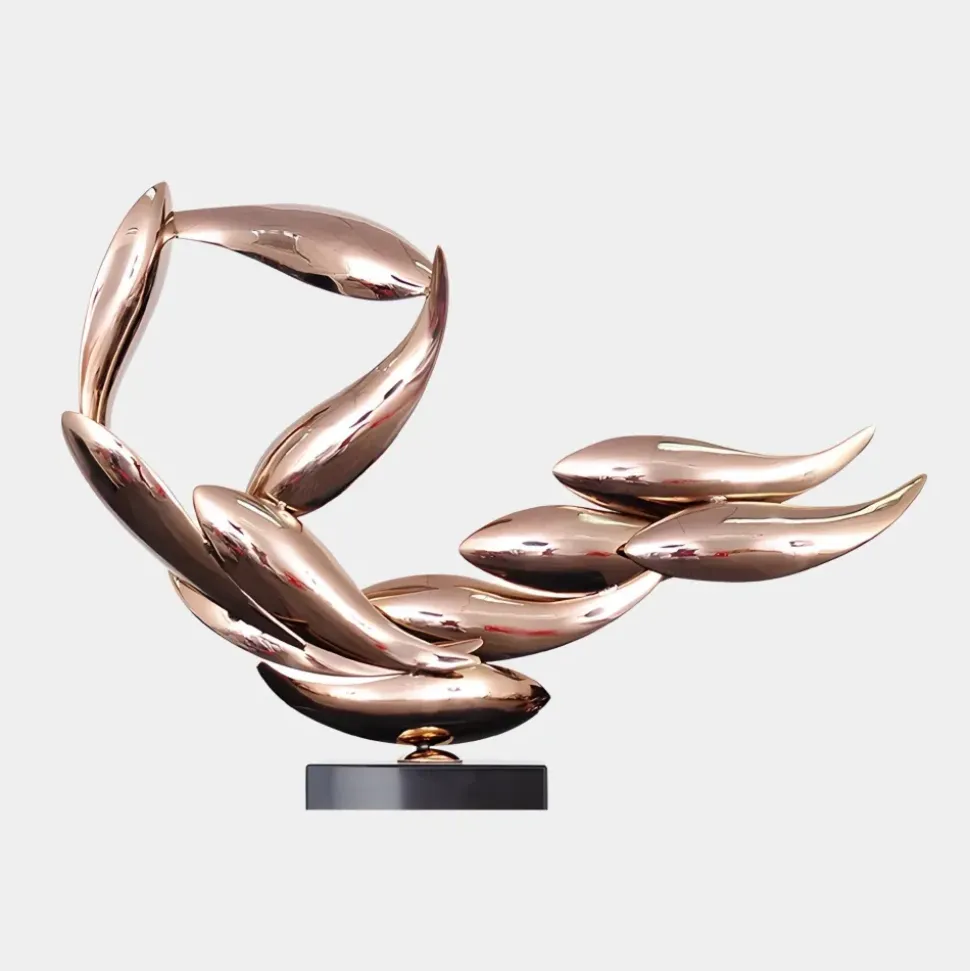 Aero Stream 50cm Copper Metal Indoor Sculpture