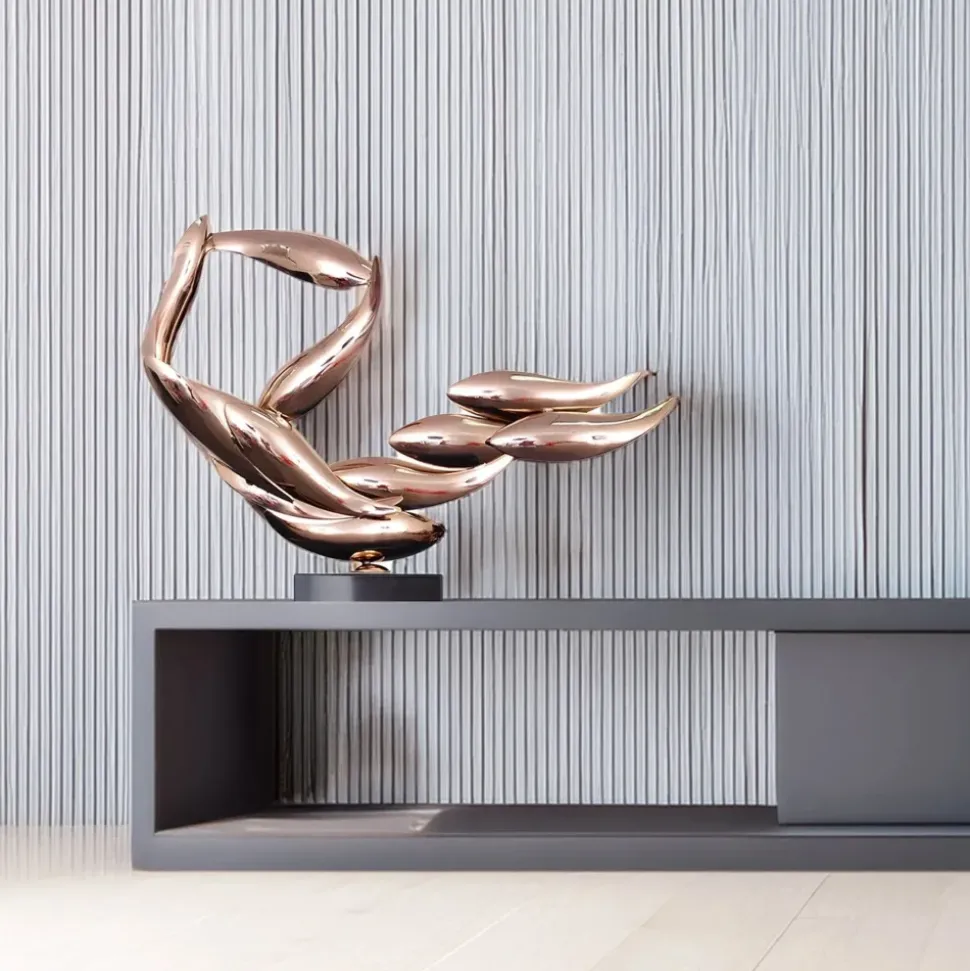 Aero Stream 50cm Copper Metal Indoor Sculpture