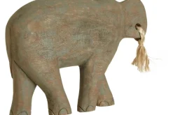 Ancient Elephant 31cm Wood Indoor Statue