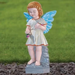 Angel Figurine 29cm Marble Resin Garden Statue