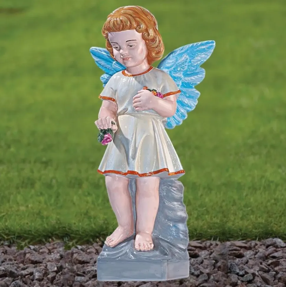 Angel Figurine 29cm Marble Resin Garden Statue