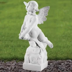 Angel Figurine 48cm Marble Resin Garden Statue