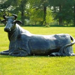 Angus Cow Life-Size Bronze Metal Garden Statue