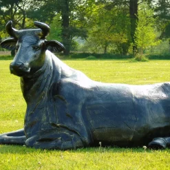 Angus Cow Life-Size Bronze Metal Garden Statue