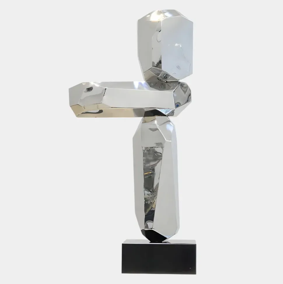 Astrolith 90cm Silver Metal Indoor Sculpture v1