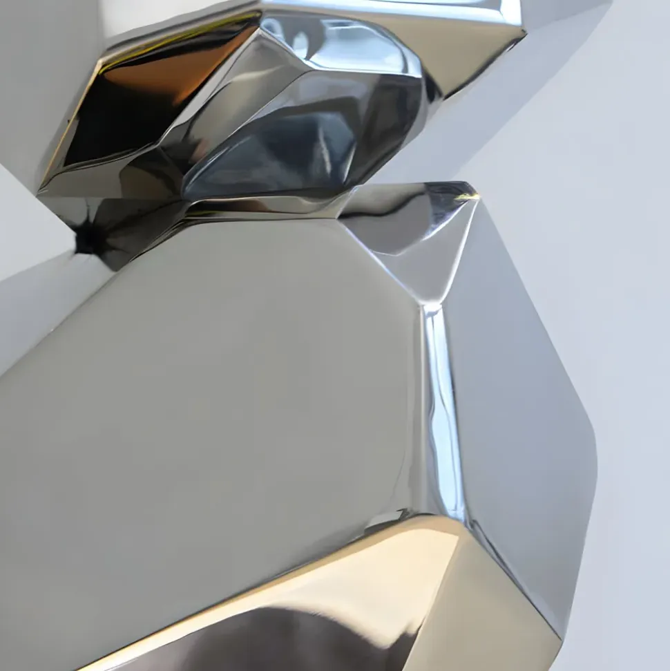 Astrolith 90cm Silver Metal Indoor Sculpture v1