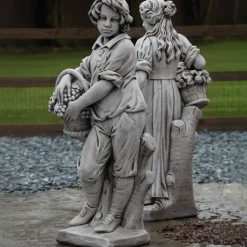 Autumn Boy Stone Garden Statue