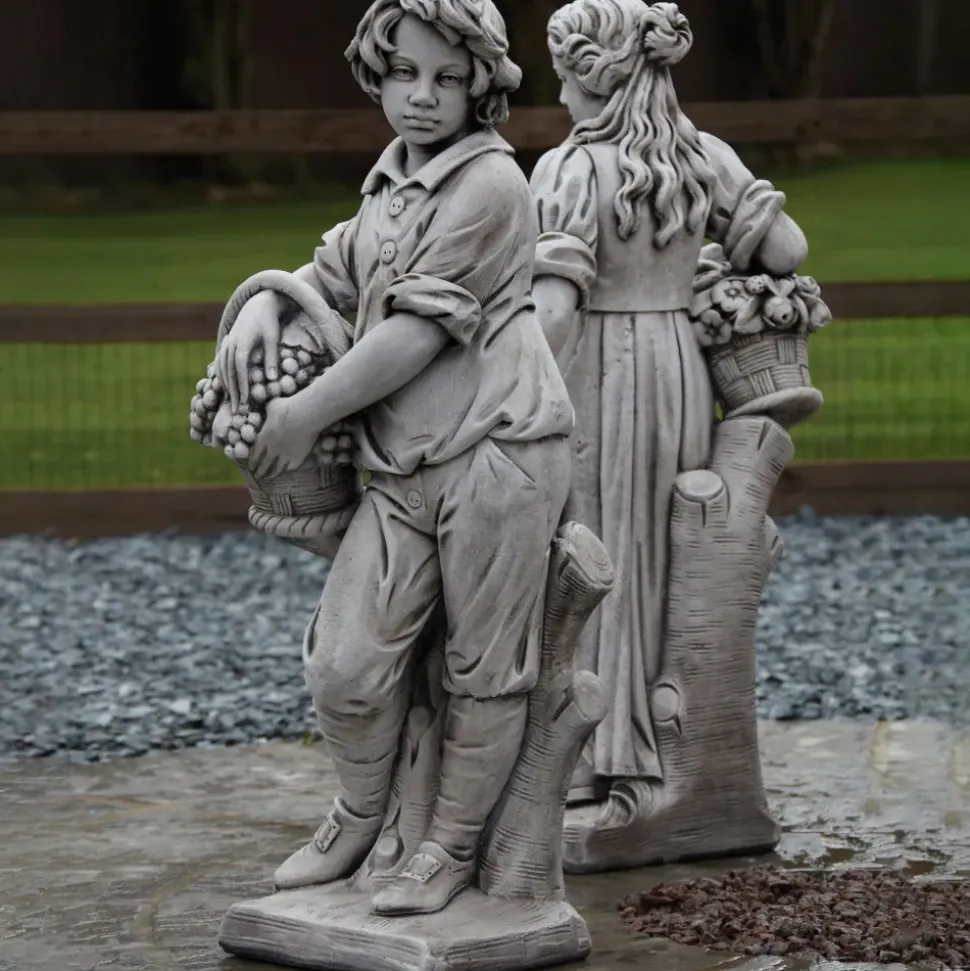 Autumn Boy Stone Garden Statue