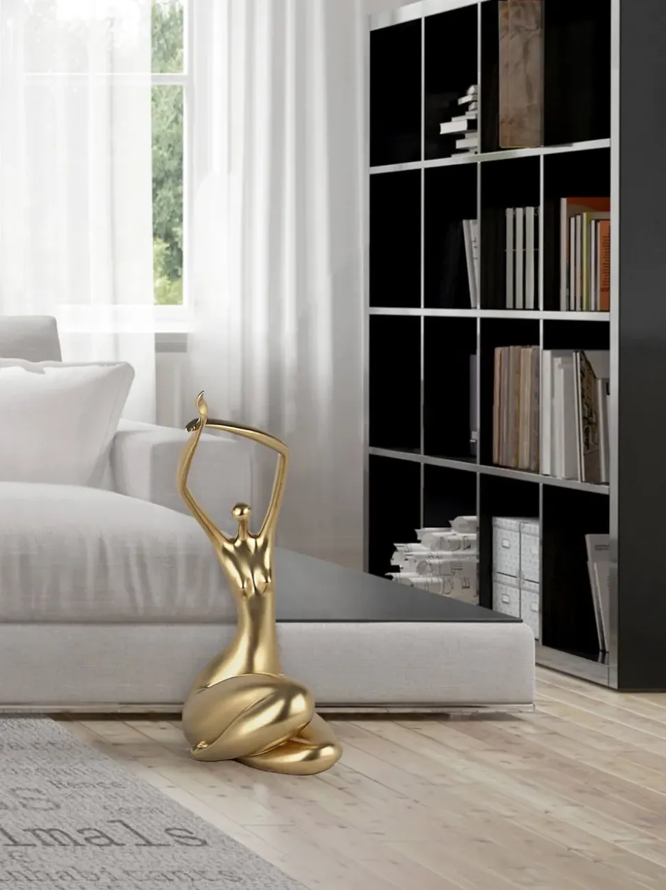 Awakened Grace 54cm Gold Resin Indoor Sculpture