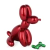 Balloon Dog & Bone 28cm Red Resin Indoor Sculpture
