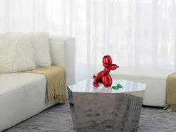 Balloon Dog & Bone 28cm Red Resin Indoor Sculpture