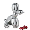Balloon Dog & Bone 28cm Silver Resin Indoor Sculpture