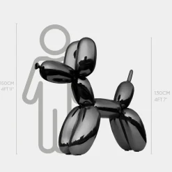 Balloon Dog 130cm Black Fibreglass Indoor Sculpture