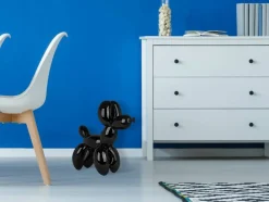 Balloon Dog 46cm Black Resin Indoor Sculpture