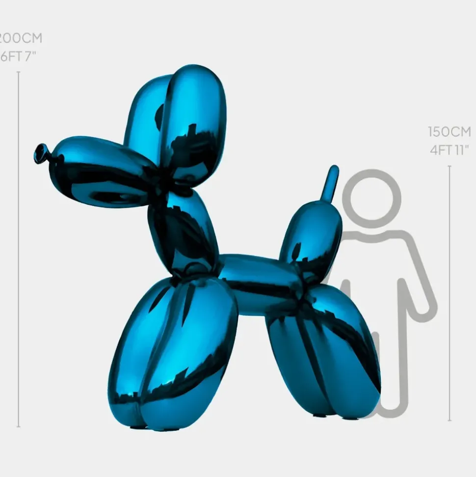 Balloon Dog 200cm Blue Fibreglass Indoor Sculpture