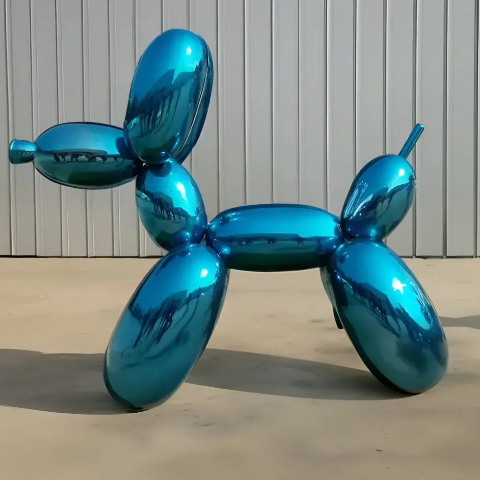 Balloon Dog 100cm Blue Fibreglass Indoor Sculpture