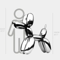 Balloon Dog 130cm Chrome Fibreglass Indoor Sculpture