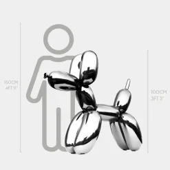 Balloon Dog 100cm Chrome Fibreglass Indoor Sculpture