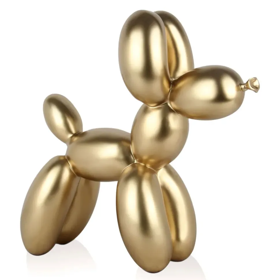 Balloon Dog 46cm Gold Resin Indoor Sculpture