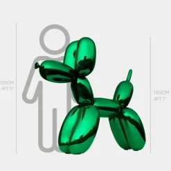 Balloon Dog 130cm Green Metal Garden Sculpture
