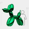 Balloon Dog 200cm Green Metal Garden Sculpture