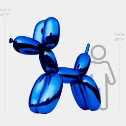 Balloon Dog 200cm Ocean Blue Fibreglass Indoor Sculpture