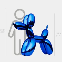 Balloon Dog 130cm Ocean Blue Fibreglass Indoor Sculpture