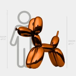 Balloon Dog 130cm Orange Fibreglass Indoor Sculpture