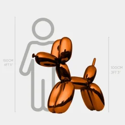 Balloon Dog 100cm Orange Fibreglass Indoor Sculpture