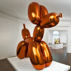 Balloon Dog 100cm Orange Fibreglass Indoor Sculpture