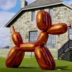 Balloon Dog 80cm Orange Fibreglass Indoor Sculpture