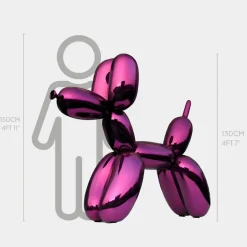 Balloon Dog 130cm Purple Metal Garden Sculpture