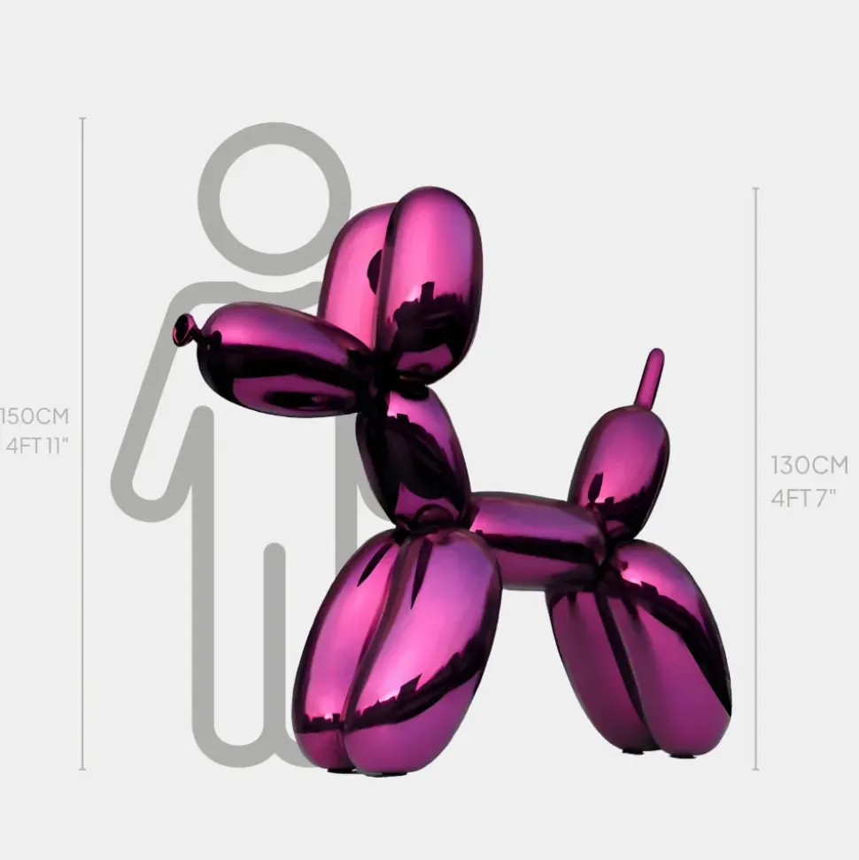 Balloon Dog 130cm Purple Metal Garden Sculpture